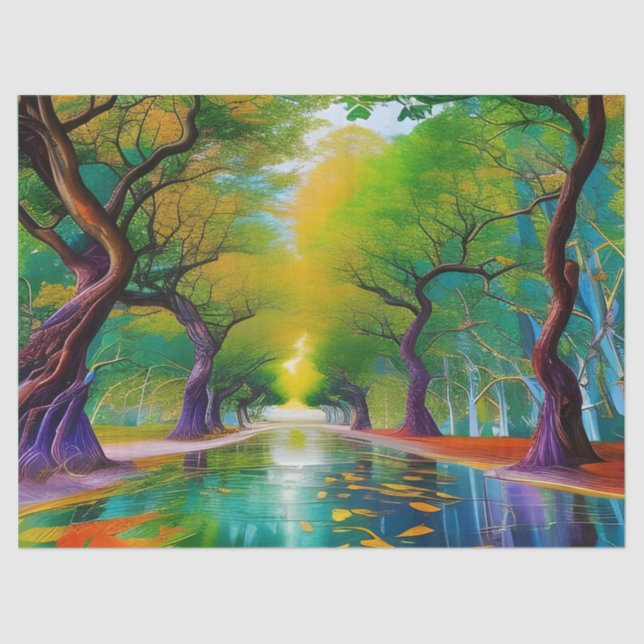 Avenue of Trees Herbstblätter Seidenpapier (Vorderseite)