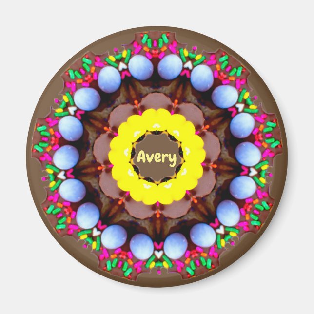 AVERA ~ Personalisiertes Ostermuster Fraktal ~ Magnet (Vorne)