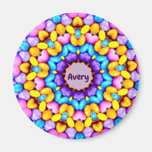 AVERA ~ Personalisiertes Ostermuster Fraktal ~ Magnet (Vorne)