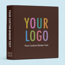 Avery Brown 3-Ring Binder Custom Business Logo