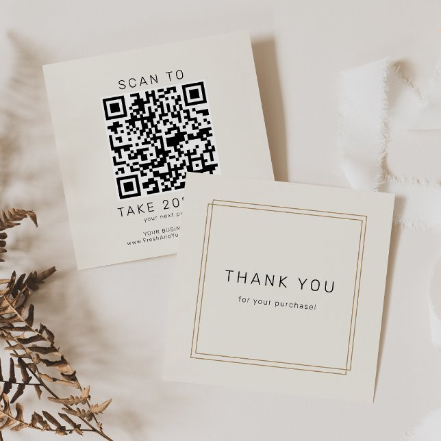 AVERY Chic Gold Black Business QR Code Danke Rabattkarte (AVERY Chic Gold Black Business QR Code Thank You Discount Card)