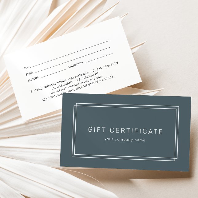 AVERY Dunkelblaue Geschäftsgeschäftsurkunde (AVERY Dark Navy Blue Business Gift Certificate)