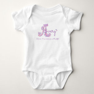 Avery Girls nennen pastellfarbene lila Brunnenmein Baby Strampler