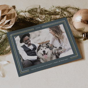 AVERY Goldfolie Dunkelblau Paarfoto Weihnachten Folien Feiertagskarte