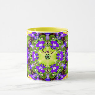 AVERY ~ Lobelia Stiefmütterchen Muster ~ Personali Tasse