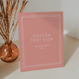 AVERY Minimal Blush Peach Coral Custom Wedding Sockelschild