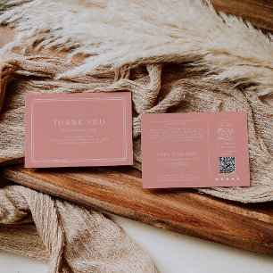 AVERY Minimal Blush Pfirsich Geschäft Danke Bestel Begleitkarte