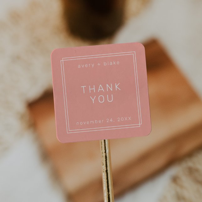 AVERY Minimal Blush Wedding Danke Sticker (AVERY Minimal Blush Wedding Thank You Sticker)