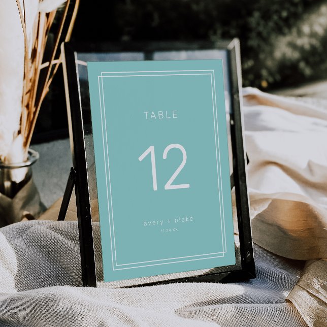 AVERY Minimalistisch Mint Green Wedding Tischnumme Einladung (AVERY Minimalist Mint Green Wedding Table Numbers)