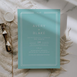 AVERY Minimalistisch Minze Green Frame Wedding Einladung