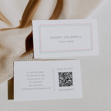 AVERY Minimalistische Korallen- und Teal-Rand-QR-C