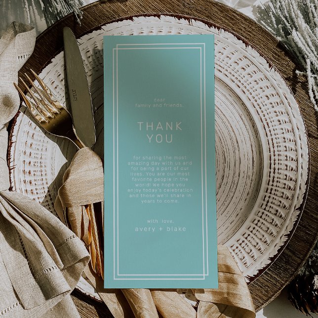 AVERY Mint Green Wedding Table danke Ihnen Karten (AVERY Mint Green Wedding Table Thank You Cards)
