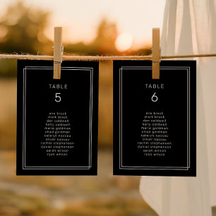 AVERY Modern Black Wedding Chart Cards