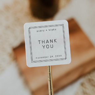 AVERY Modern Minimalistisch Wedding Danke Sticker