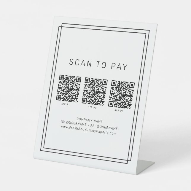 AVERY Moderne Minimal Business QR-Code-Scan zum Be Sockelschild (Vorderseite)