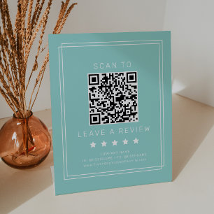 AVERY Moderne Mintgrün QR-Code Hinterlasse eine Be Sockelschild