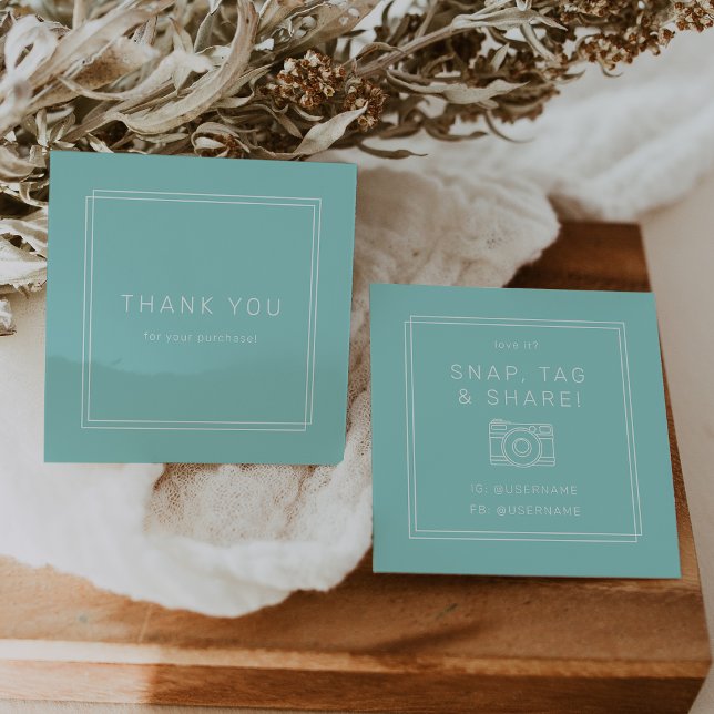 AVERY Moderne Mintgrün Snap Tag Share Danke (AVERY Modern Mint Green Snap Tag Share Thank You)