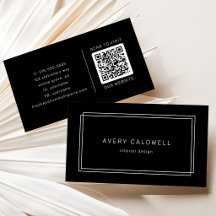 AVERY Moderne schwarze Doppelrahmen-QR-Code