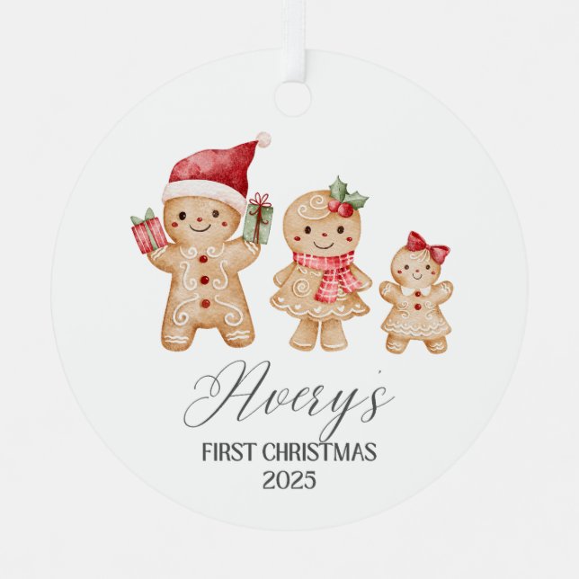Avery Personalized Baby's First Christmas Ornament Aus Metall (Vorderseite)