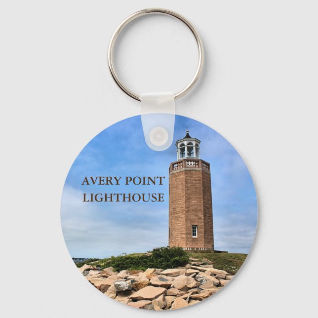 Avery Point Lighthouse Connecticut Keyring Schlüsselanhänger (Vorderseite)