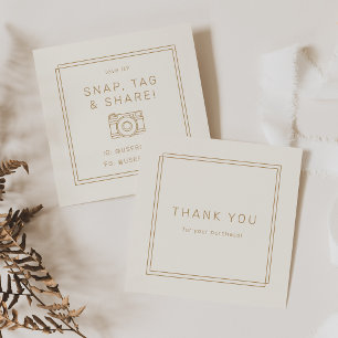 AVERY Vintage Gold Cream Snap Tag Share Dankeschön