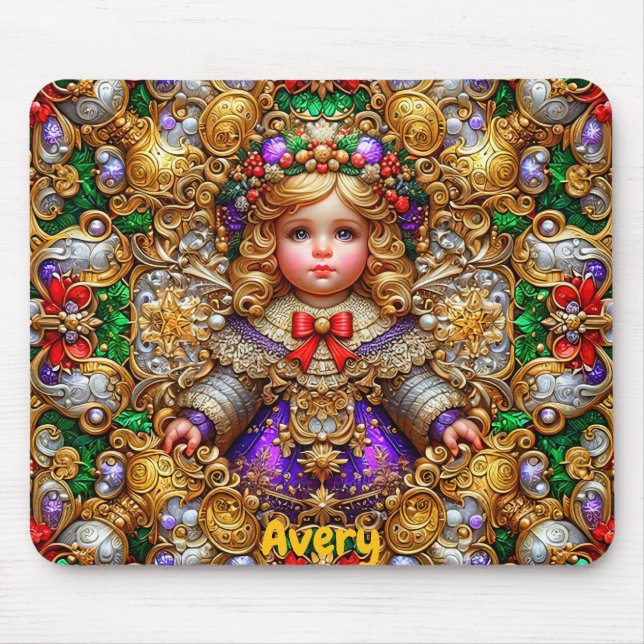 AVERY ~ Vintage Weihnachtspuppe ~ Mousepad (Vorne)