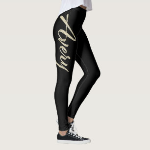 Avery white gold Handwriting Hose Leggings