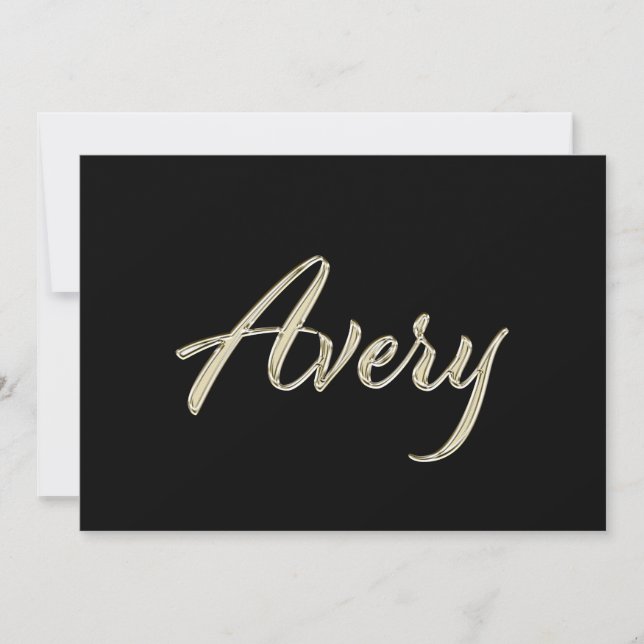 Avery white gold Handwriting Karte (Vorderseite)