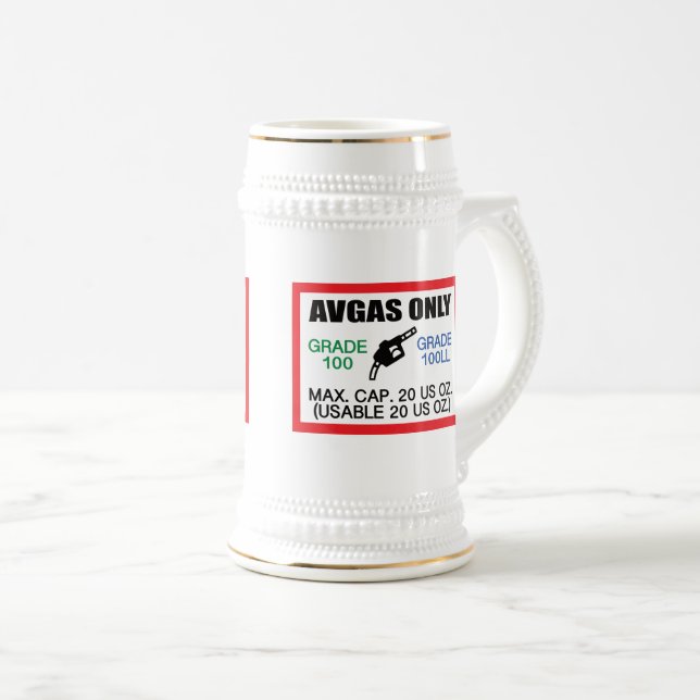 AVGAS / 100LL fuel only Bierglas (VorderseiteRechts)