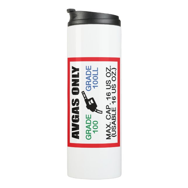 AVGAS / 100LL fuel only Thermosbecher (Nach rechts gedreht)