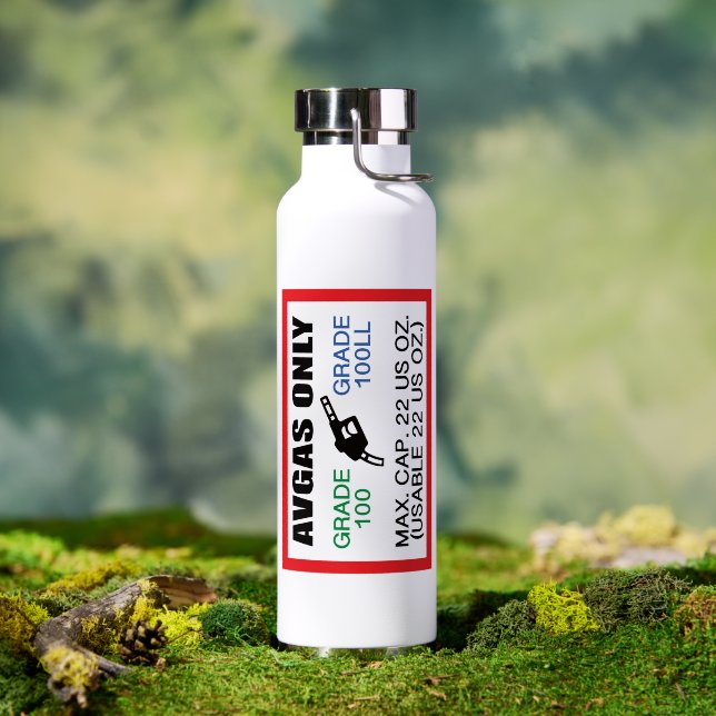 AVGAS / 100LL fuel only Trinkflasche (Außenbereich (gedreht))