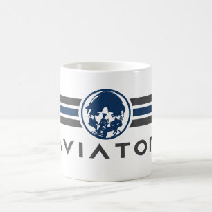 Aviäre Logo mit Kämpfer-Pilot-Helm Tasse