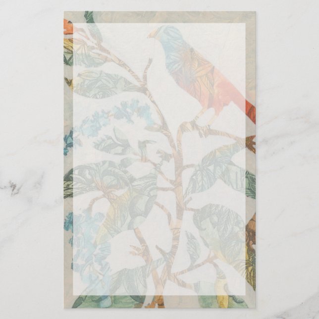 Aviary-Collage II Briefpapier (Vorderseite)