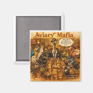 Aviary Mafia Cartoon – Federfamilien-Mafia-Humor  Magnet