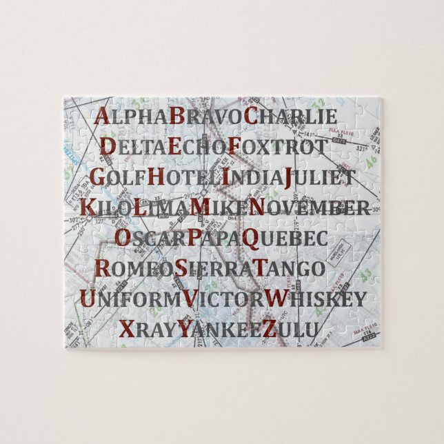 Aviation Alphabet, Phonetisches Alphabet für Pilot Puzzle (Horizontal)