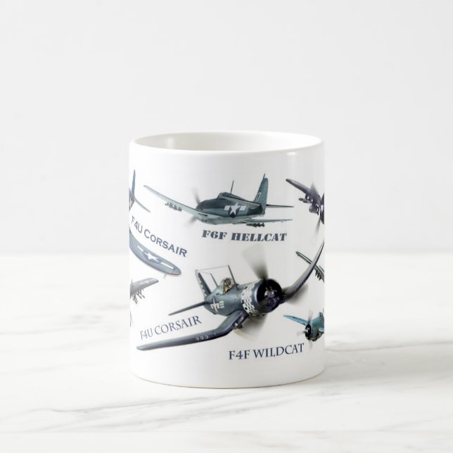 Aviation Art Mug " American warplane of WWII" Kaffeetasse (Mittel)