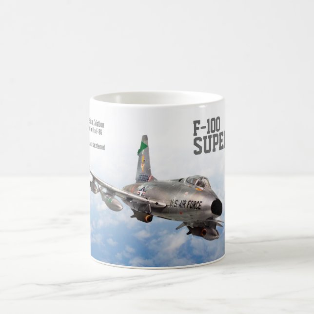 Aviation Art Mug "F-100 Super Sabre" Kaffeetasse (Mittel)