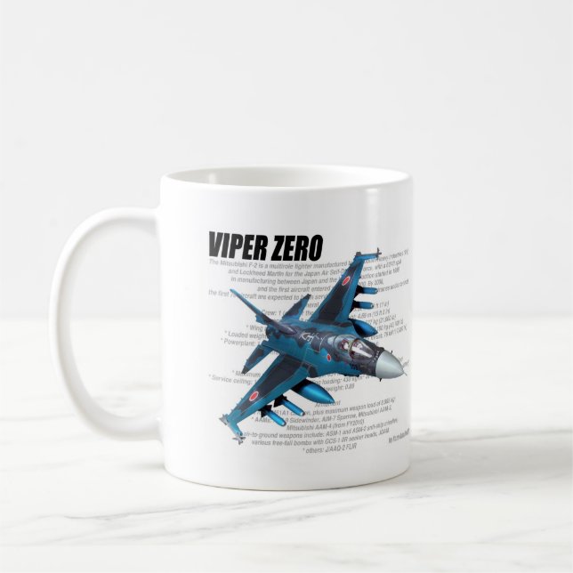 Aviation Art mug "Mitsubishi F-2 Viper Zero" Kaffeetasse (Links)