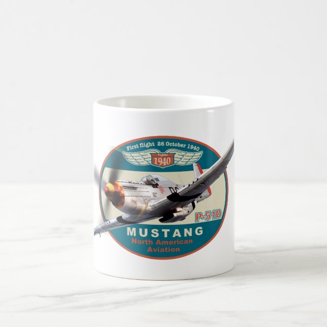 Aviation Art Mug "P-51 Mustang" Kaffeetasse (Mittel)
