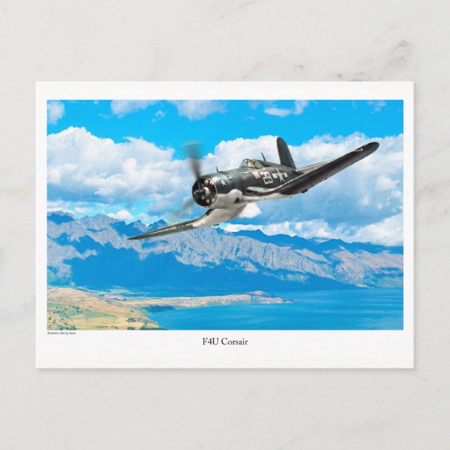 Aviation Art Postcard "F4U Corsair" Postkarte (Vorderseite)