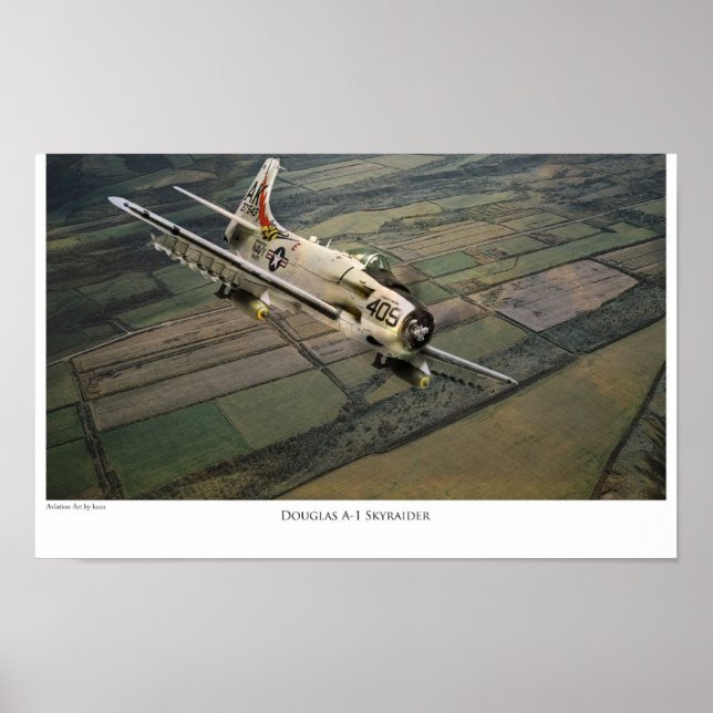 Aviation Art Poster "Douglas A-1 Skyraider" (Vorne)