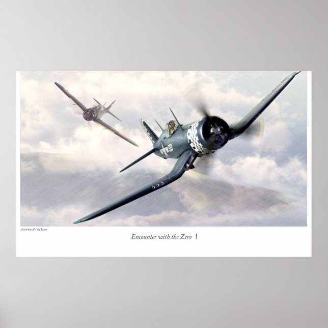 Aviation Art Poster "F4U Corsair" (Vorne)