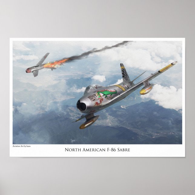 Aviation Art Poster "F-86 Saber" (Vorne)