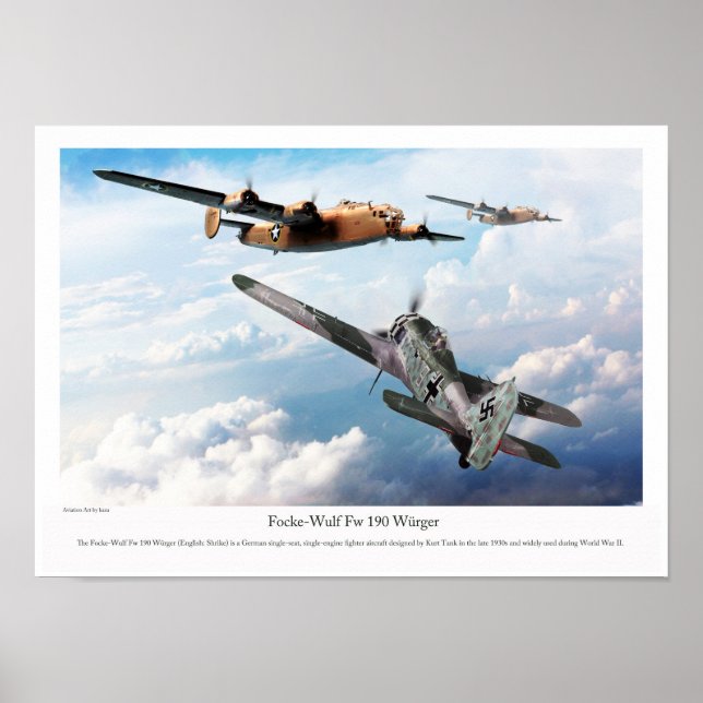 Aviation Art Poster "Focke-Wulf Fw 190" (Vorne)