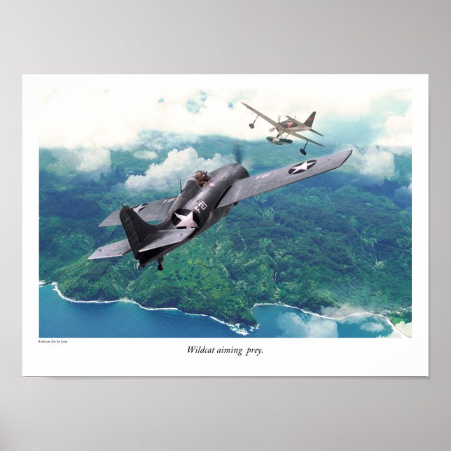 Aviation Art Poster "Grumman F4F Wildcat" (Vorne)