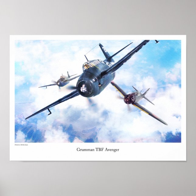 Aviation Art Poster "Grumman TBF Avenger" (Vorne)