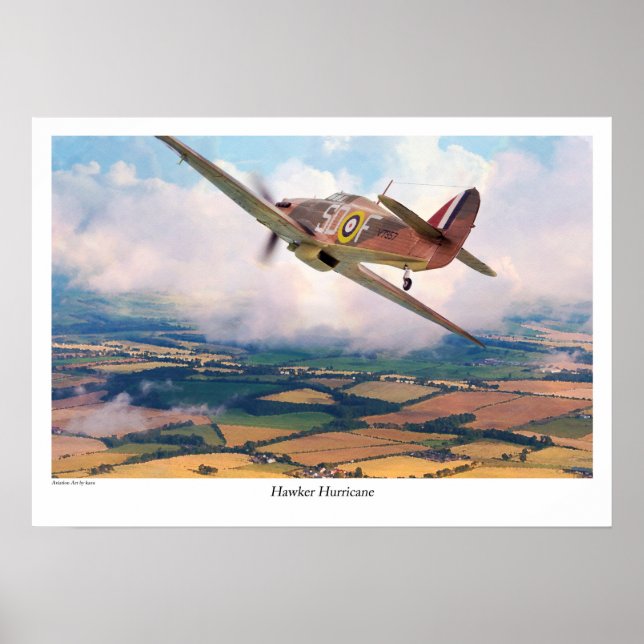 Aviation Art Poster "Hawker Hurricane" (Vorne)
