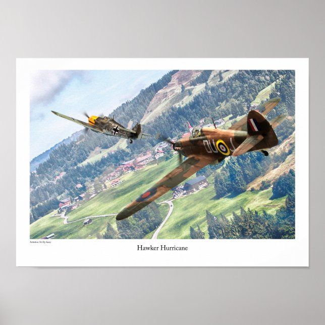 Aviation Art Poster "Hawker Hurricane" (Vorne)