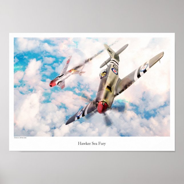 Aviation Art Poster "Hawker Sea Fury" (Vorne)