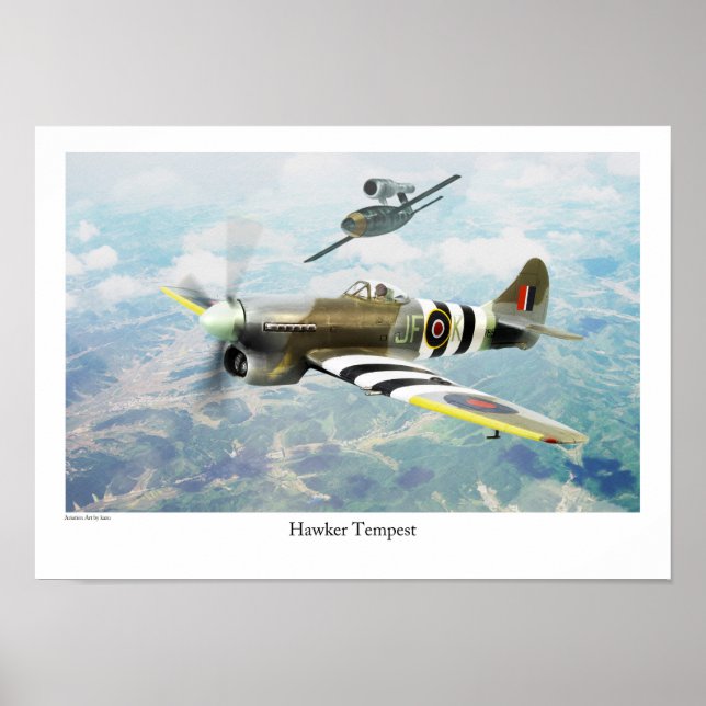 Aviation Art Poster "Hawker Tempest" (Vorne)